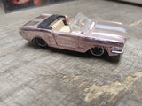Vtg Aurora Cigar Box Speedline Convertible 64 Mustang Pink White Stripe Nice!