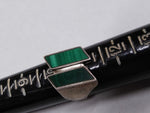 Vtg 925 Southwest Style Green Malachite Unisex Ring 2 Rectangle Stones Size 10.5
