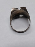 Vtg 925 Southwest Style Green Malachite Unisex Ring 2 Rectangle Stones Size 10.5
