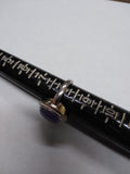 Vtg 925 Sterling Silver Lavender Jade Oval Cabochon and MOP Accents Ring Size 8
