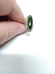 Vtg 925 Sterling Silver Green Jade Stone South West Style Ring Size 6.75