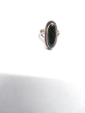 Vtg 925 Sterling Silver Green Jade Stone South West Style Ring Size 6.75