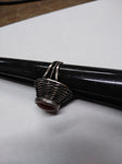 Vtg 925 Sterling Silver Oval Carnelian Stone South West Style Ring Size 7.5