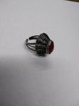 Vtg 925 Sterling Silver Oval Carnelian Stone South West Style Ring Size 7.5