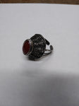 Vtg 925 Sterling Silver Oval Carnelian Stone South West Style Ring Size 7.5