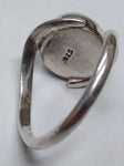 Vtg 925 Sterling Silver Robin Egg Larimar Round Stone Ring Size 8 Very Nice!