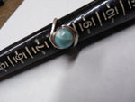 Vtg 925 Sterling Silver Robin Egg Larimar Round Stone Ring Size 8 Very Nice!