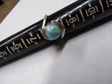 Vtg 925 Sterling Silver Robin Egg Larimar Round Stone Ring Size 8 Very Nice!