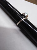 Vtg 925 Sterling Silver Robin Egg Larimar Round Stone Ring Size 8 Very Nice!