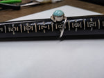 Vtg 925 Sterling Silver Robin Egg Larimar Round Stone Ring Size 8 Very Nice!