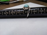 Vtg 925 Sterling Silver Robin Egg Larimar Round Stone Ring Size 8 Very Nice!