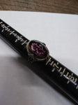 Vtg 925 Sterling Silver Amethyst Faceted Stone Ring Filigree Size 5.5 Very Nice!