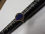 Vtg 925 Sterling Silver Sodalite Teardrop Stone Ring Size 7.5 Very Nice!