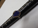Vtg 925 Sterling Silver Sodalite Teardrop Stone Ring Size 7.5 Very Nice!