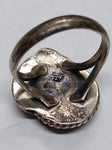 Vtg 925 Sterling Silver Sodalite Teardrop Stone Ring Size 7.5 Very Nice!