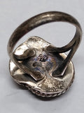 Vtg 925 Sterling Silver Sodalite Teardrop Stone Ring Size 7.5 Very Nice!