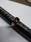 Vtg 925 Sterling Silver Cognac Color Smokey Quartz Faceted Stone Ring Sz 10 Nice