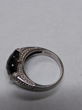 Vtg 925 Sterling Silver Cognac Color Smokey Quartz Faceted Stone Ring Sz 10 Nice