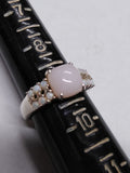 Vtg 925 Sterling Silver Opal Center Stone w/12 Accent Stones Ring Sz 9 Beautiful
