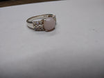 Vtg 925 Sterling Silver Opal Center Stone w/12 Accent Stones Ring Sz 9 Beautiful