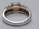 Vtg 925 Sterling Silver Opal Center Stone w/12 Accent Stones Ring Sz 9 Beautiful