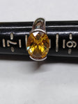 Vtg 925 Sterling Yellow Sapphire Faceted Stone Cocktail Ring Size 8 Beautiful!