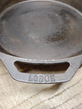 Vtg Lodge 2 USA 14SK Cast Iron Skillet With Smoke Ring 2 Handle 14.75" Dia Nice!