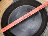 Vtg Lodge 2 USA 14SK Cast Iron Skillet With Smoke Ring 2 Handle 14.75" Dia Nice!