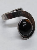 Vtg 925 Sterling Silver Round Tiger's Eye Stone Modernist Ring Size 6 Very Nice!