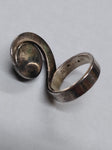 Vtg 925 Sterling Silver Round Tiger's Eye Stone Modernist Ring Size 6 Very Nice!