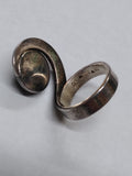 Vtg 925 Sterling Silver Round Tiger's Eye Stone Modernist Ring Size 6 Very Nice!
