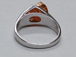 Vtg 925 Sterling Citrine Faceted Stone Modernist Wave Ring Size 8 Beautiful!