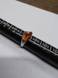 Vtg 925 Sterling Citrine Faceted Stone Modernist Wave Ring Size 8 Beautiful!