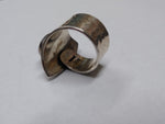 Vtg 925 DDD Hammered Silver Natural Jasper Stone Modernist Ring Sz 8 Mexico Nice