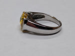 Vtg 925 Sterling Yellow Sapphire Faceted Stone Cocktail Ring Size 8 Beautiful!