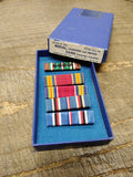 Vtg WWII USA Campaign and Service Ribbon Lot Bronze Stars Bar Award Medal w/Box