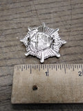 Vtg Danish Royal Life Guards Bi Metal Badge Beret Cap Hat Collar Pin