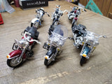 Vtg Maisto 6 Piece Harley Davidson Motorcycle Lot 1:18 Scale Diecast/Plastic