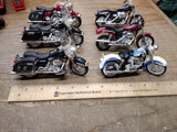 Vtg Maisto 6 Piece Harley Davidson Motorcycle Lot 1:18 Scale Diecast/Plastic