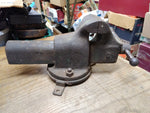 Vtg Bench Vice Pa Railroad Keystone Logo PATD PRR Shop USA 4" jaws Swivel Tools!