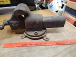 Vtg Bench Vice Pa Railroad Keystone Logo PATD PRR Shop USA 4" jaws Swivel Tools!