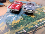 Vtg 1965 JC Penneys by Marx HO Road Race Slot Car Set Double Loop & Mountain Box