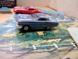 Vtg 1965 JC Penneys by Marx HO Road Race Slot Car Set Double Loop & Mountain Box
