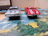 Vtg 1965 JC Penneys by Marx HO Road Race Slot Car Set Double Loop & Mountain Box
