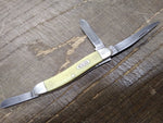 Vtg Case XX 3318 CV Folding Pocket Knife 3 Blade Yellow Handle Stockman 6.25 in