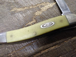 Vtg Case XX 3318 CV Folding Pocket Knife 3 Blade Yellow Handle Stockman 6.25 in