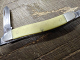 Vtg Case XX 3318 CV Folding Pocket Knife 3 Blade Yellow Handle Stockman 6.25 in