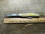 Vtg Case XX 3318 CV Folding Pocket Knife 3 Blade Yellow Handle Stockman 6.25 in