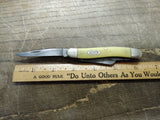 Vtg Case XX 3318 CV Folding Pocket Knife 3 Blade Yellow Handle Stockman 6.25 in