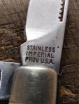 Vtg Imperial Diamond Edge 352 Folding Pocket Knife Stainless 2 Blades USA Repair